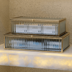 Caixa em Vidro com Metal 25cm G