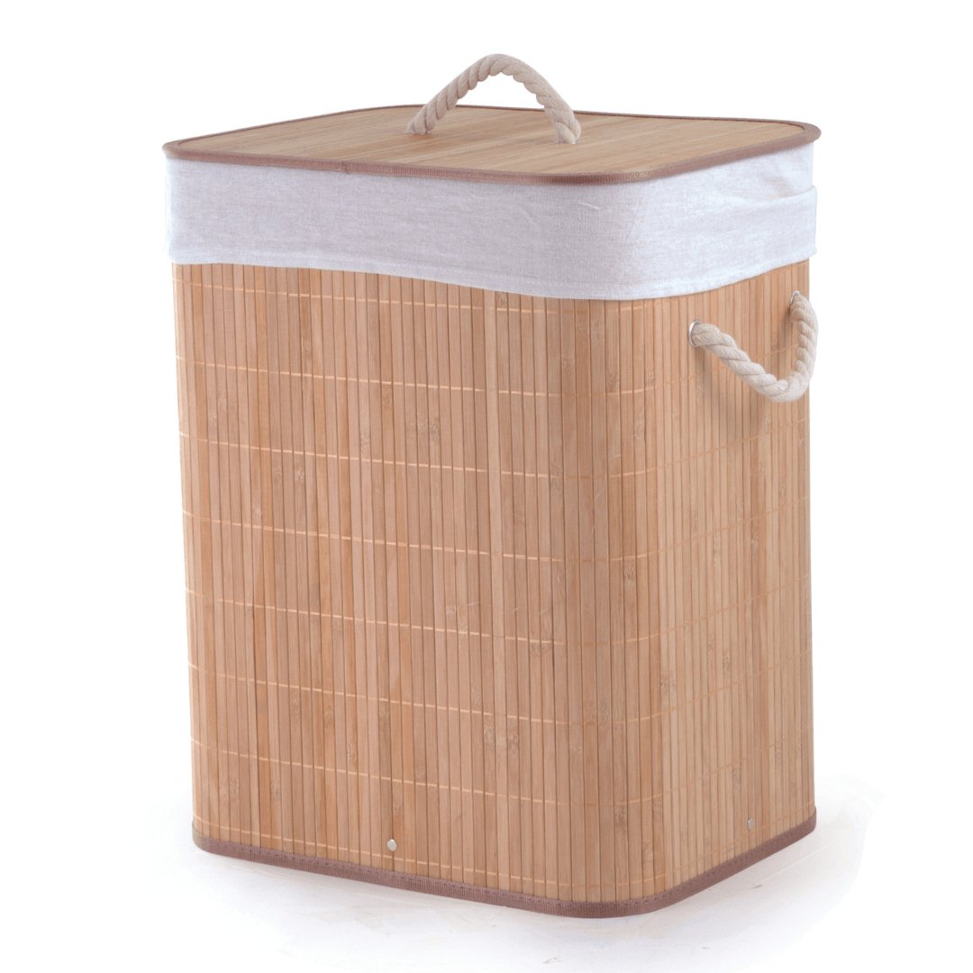 Cesto de Roupas Bambu com Tampa 41cm