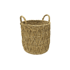 Cesto em Seagrass Trançado com Alças Caubi 32cm