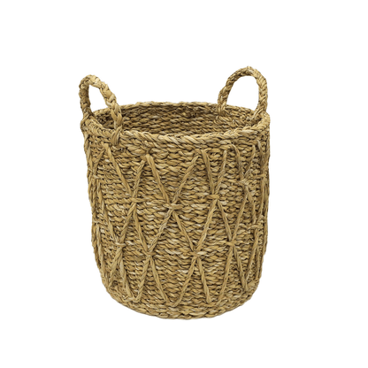 Cesto em Seagrass Trançado com Alças Caubi 36cm