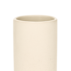 Copo Porta Escova em Cerâmica Bege 12cm