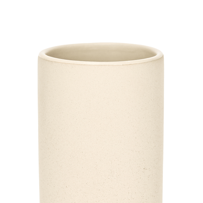 Copo Porta Escova em Cerâmica Bege 12cm