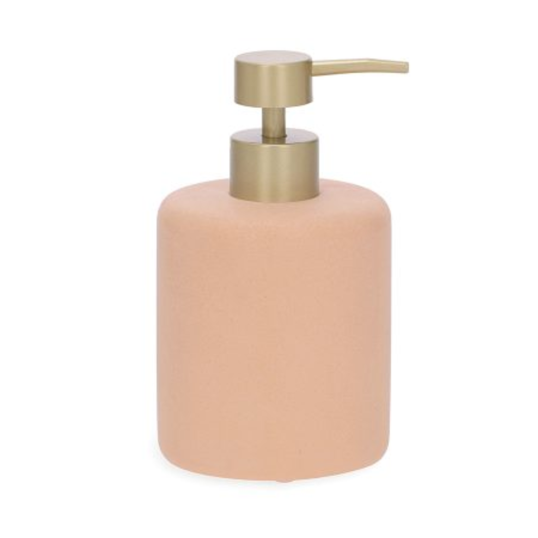 Porta Sabonete Líquido Resondo de Poliresina Rosa 15,5cm