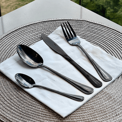 Faqueiro 24 Peças Sicilia em Aço Inox Preto