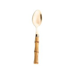 Faqueiro de Aço Inox com Cabo Plástico Bambu Dourado 24 Peças