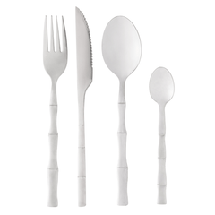 Faqueiro Elegant Estilo Bambu em Aço Inox 16 Peças