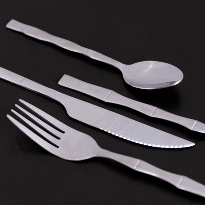 Faqueiro Elegant Estilo Bambu em Aço Inox 16 Peças
