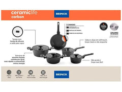 Jogo de Panelas Brinox Antiaderente Ceramic Life - 5 Peças