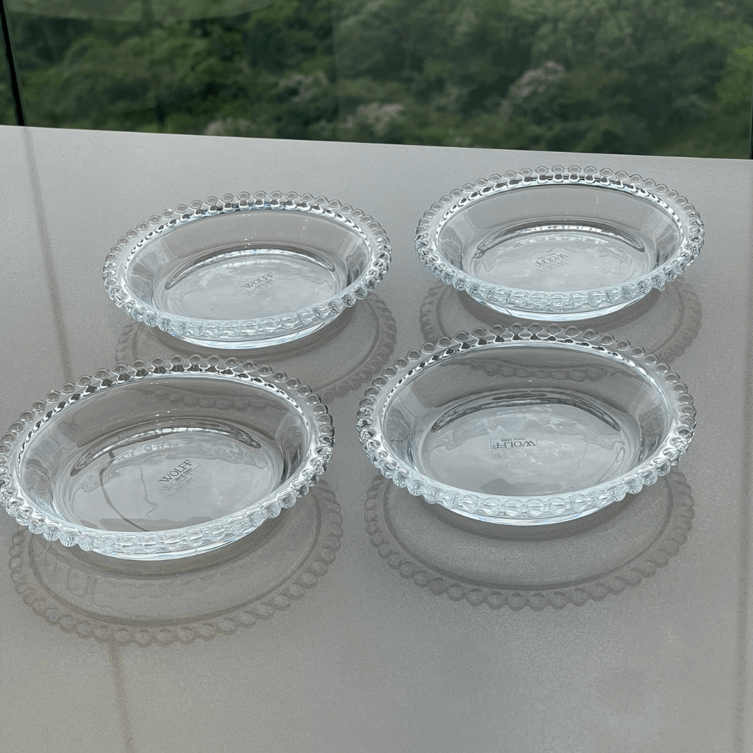 Jogo 4 Pratos em Cristal Pearl 14cm