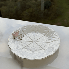 Jogo 4 Pratos para Sobremesa Bird Porcelana Branco 20cm