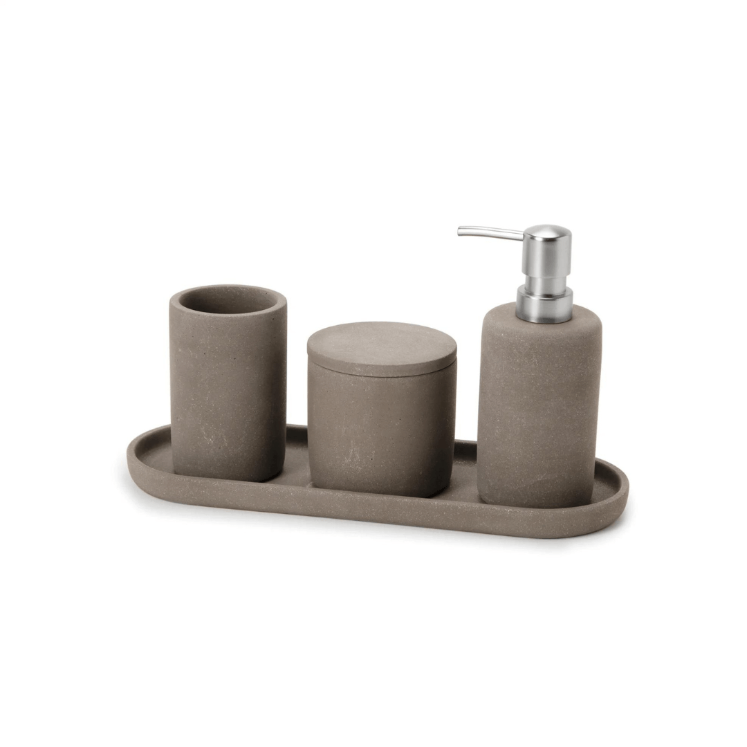 Kit para Banheiro Cimento Cinza 4 Peças