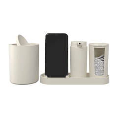 Kit Serene para Banheiro Bege 4 Peças