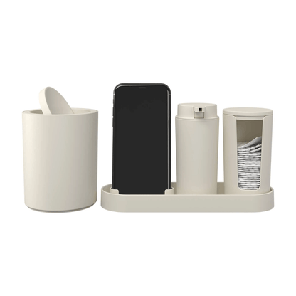 Kit Serene para Banheiro Bege 4 Peças