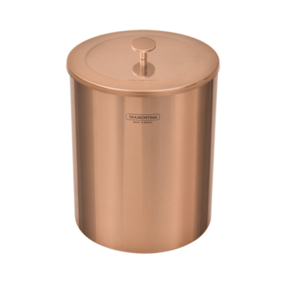 Lixeira 5 Litros Aço Inox Polido Verniz Rose Gold Luxo Tramontina