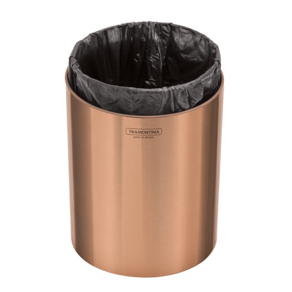 Lixeira 5 Litros Aço Inox Polido Verniz Rose Gold Luxo Tramontina