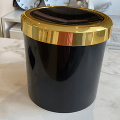 Lixeira Basculante 5 Litros Preta com Dourado