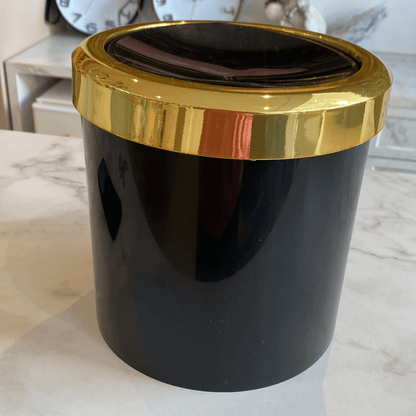 Lixeira Basculante 5 Litros Preta com Dourado