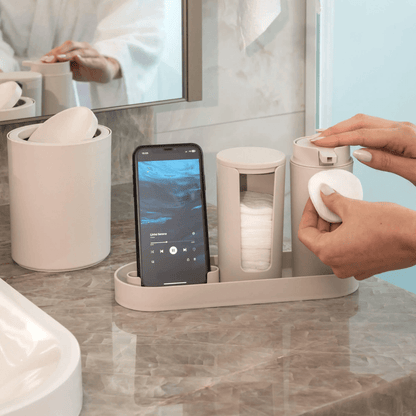 Lixeira Basculante com Tampa Serene Bege 1 Litro
