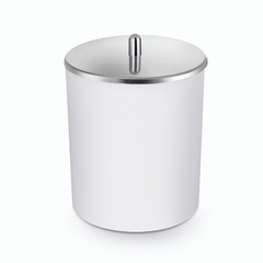 Lixeira Branca 5 Litros Com Tampa Inox