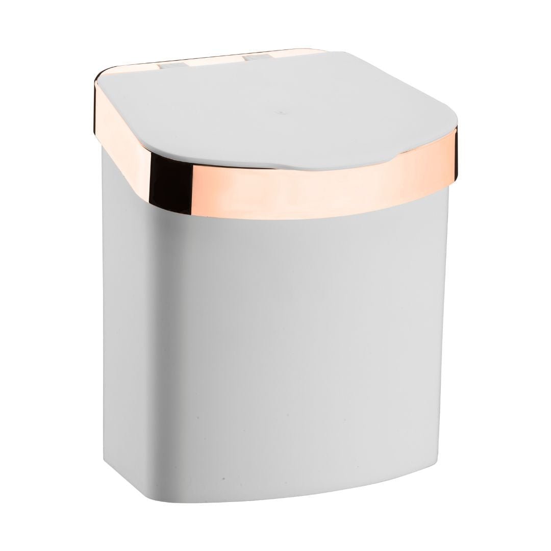 Lixeira Branca e Rose Gold 2,5 Litros