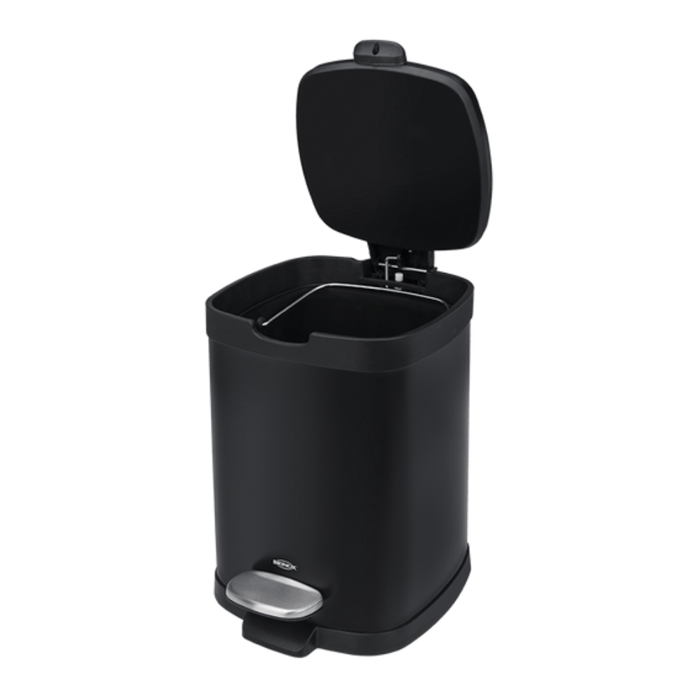 Lixeira Com Pedal Frame Preto - 6 Litros