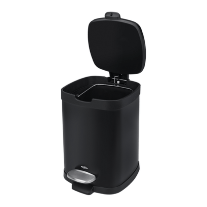 Lixeira Com Pedal Frame Preto - 6 Litros
