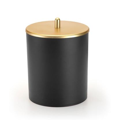 Lixeira Com Tampa 5 Litros Preto Com Dourado Fosco