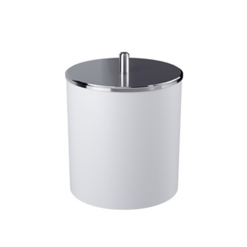 Lixeira Com Tampa Inox 19,5 x 20 x 22,4 cm 5,4 L - Branca