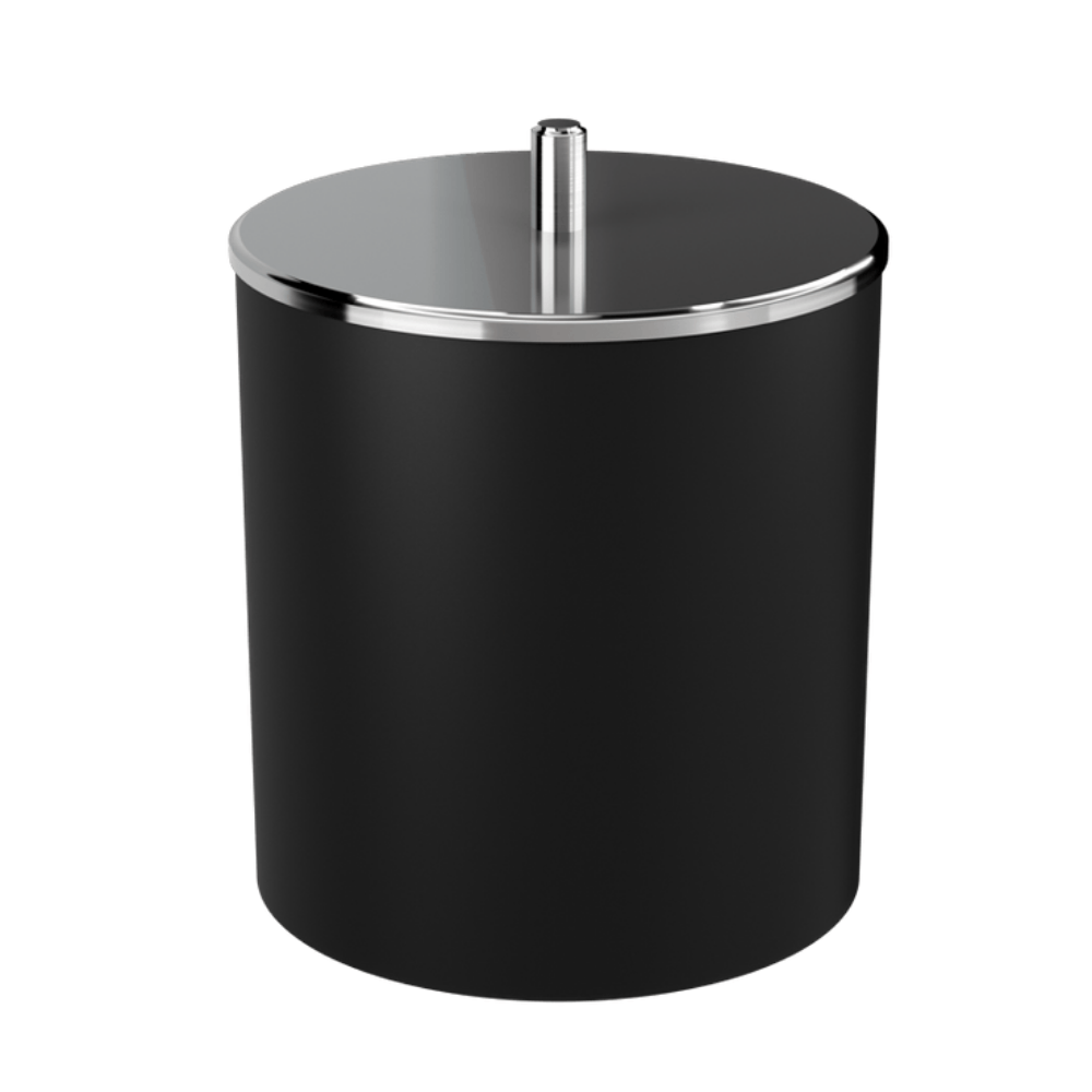 Lixeira com Tampa Inox Coza Preta - 5,4 Litros