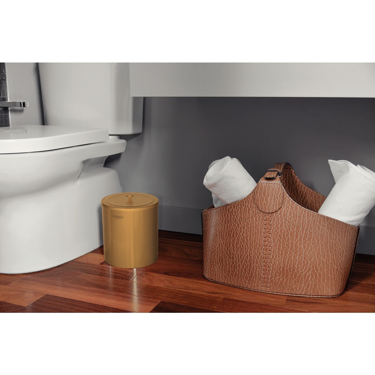 Lixeira Dourada Luxo 100% Aço Inox 5 Litros Tramontina
