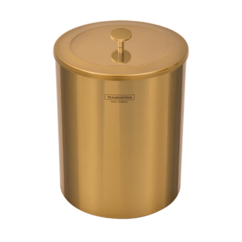 Lixeira Dourada Luxo 100% Aço Inox 5 Litros Tramontina