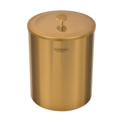 Lixeira Dourada Luxo 100% Aço Inox 5 Litros Tramontina