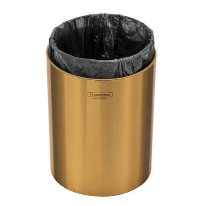 Lixeira Dourada Luxo 100% Aço Inox 5 Litros Tramontina