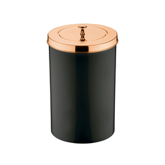 Lixeira Preta com Tampa Rose Gold 8 Litros