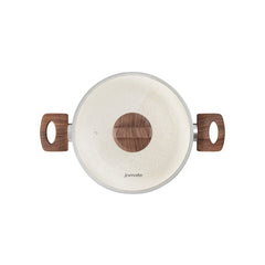 Panela Caçarola Antiaderente Aluminio Forjado Oslo Stone Branca 20cm Design Moderno