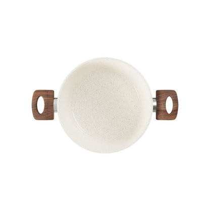 Panela Caçarola Antiaderente Aluminio Forjado Oslo Stone Branca 20cm Design Moderno