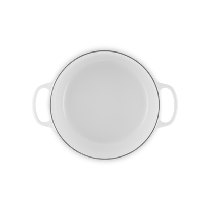 Panela Redonda Signature Branca com Pegador Dourado 20cm Le Creuset