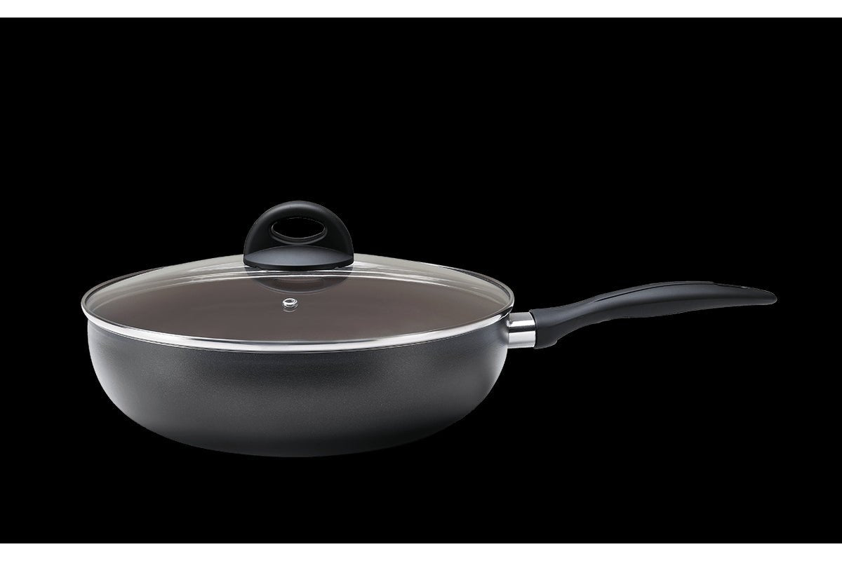Panela Wok com Tampa Smart Plus Preta 3,4 Litros