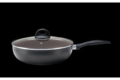 Panela Wok com Tampa Smart Plus Preta 3,4 Litros