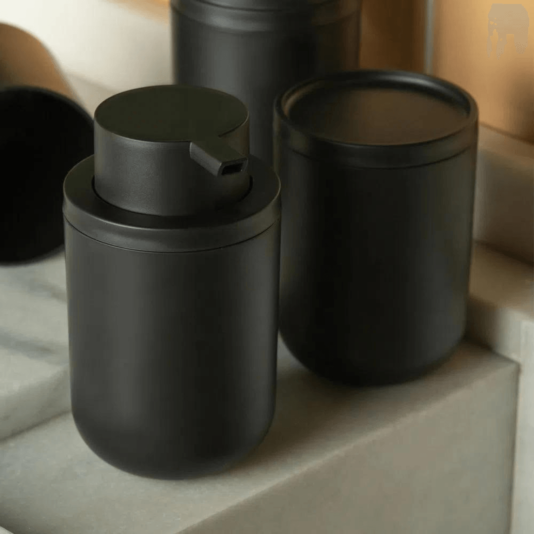 Porta Algodão e Cotonete Bold Preto 10,7cm