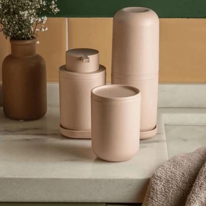 Porta Algodão e Cotonete Bold Rosa Duna 10,7cm