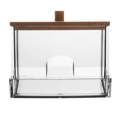 Porta Cotonetes Retangular com Tampa de Bambu My Box