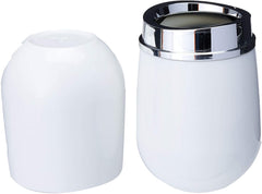Porta Escova Cromo Belly Com Tampa Branco