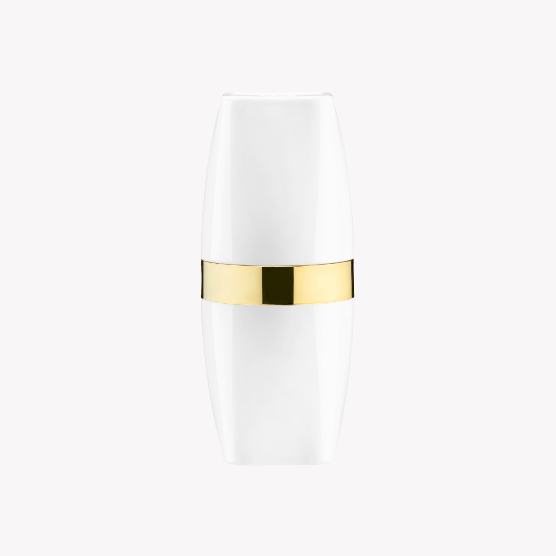 Porta Escova e Creme Dental Branco com Dourado 22cm