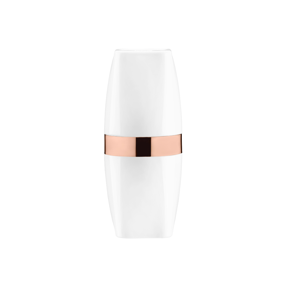 Porta Escova e Creme Dental Branco com Rose Gold