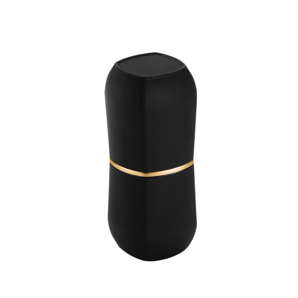 Porta Escova e Creme Dental Tampa Preto com Dourado