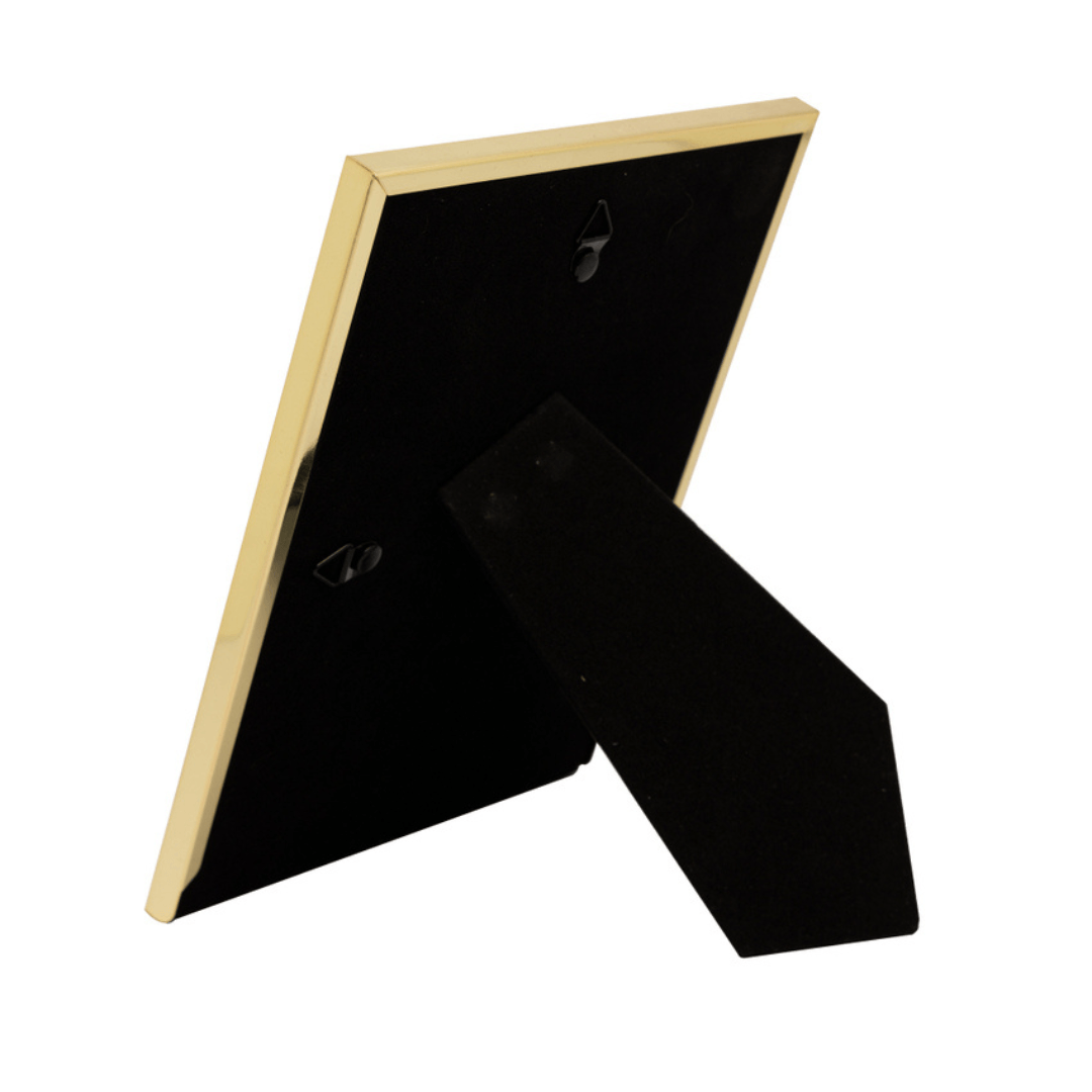 Porta Retrato em Aço Inox Basic Dourado 15cm x 20cm