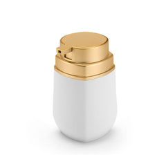 Porta Sabonete Liquido Alcool Gel Dispenser Branco com Dourado Fosco
