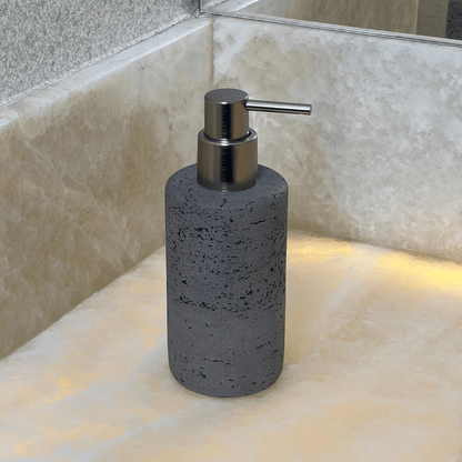 Porta Sabonete Liquido em Cimento Chumbo 17,5cm