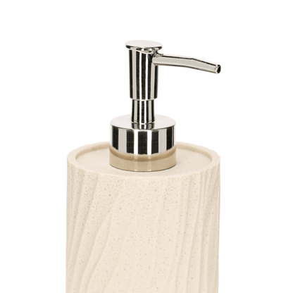 Porta Sabonete Liquido em Polirresina Bege 17cm